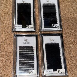 EYEMEI Black Eyelash Extensions 4 sets mixed sizes style